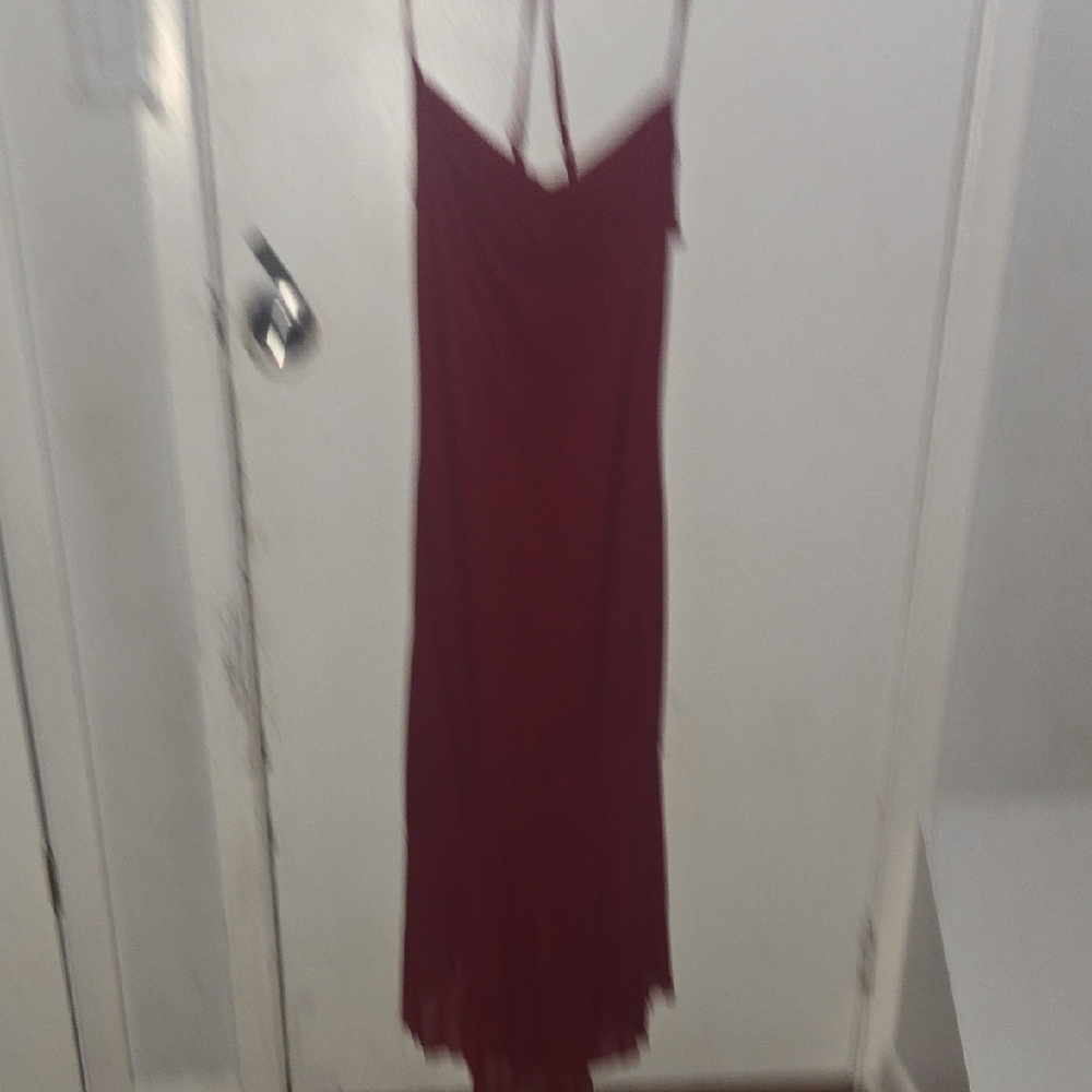 SHEIN Burgundy Slip Midi Dress